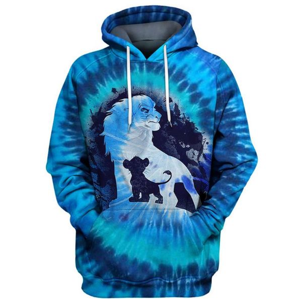 

мужской свитер 3d цифровой печати simba lion king дряблая hoodie, Black;white