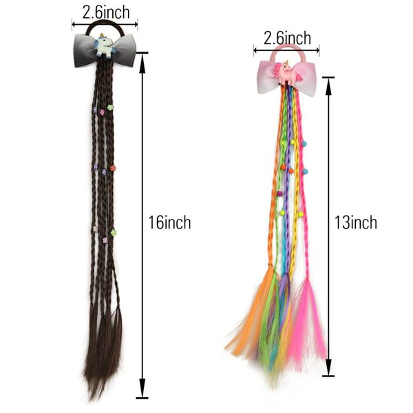 

20 styles girls unicorn bow twist wig headband elastic hair band braided headwear ponytail holder headdress hair accessories swy yxlttg