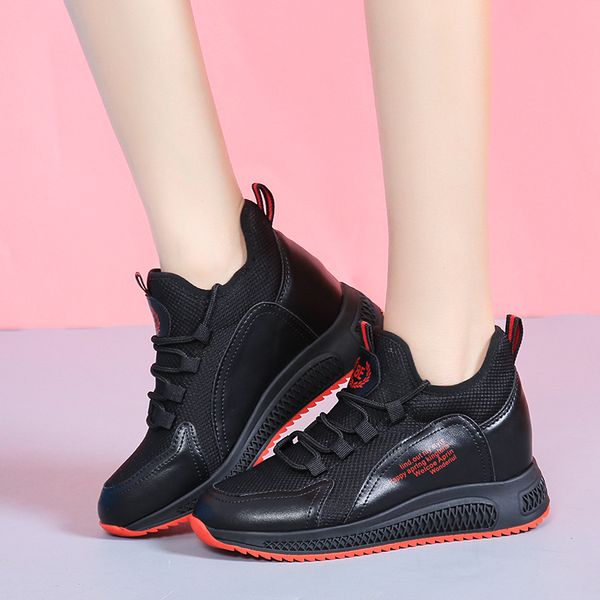

women's sneakers breathable outdoors hiking knit woman's lace-up ladies fashions shoes kavs, Black