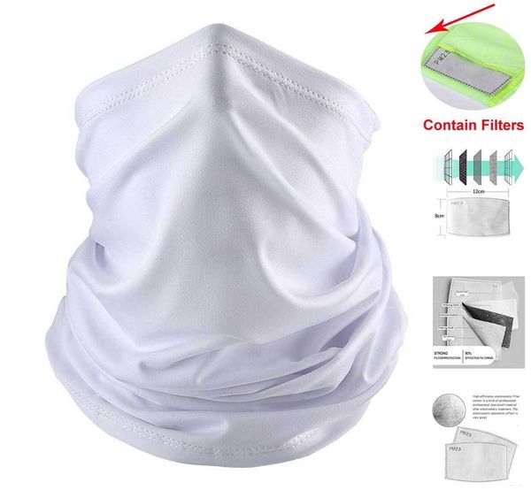 

washable epidemic prevention pm2.5 mask dust-proof 3-piece filter solid color magic scarf collar belt