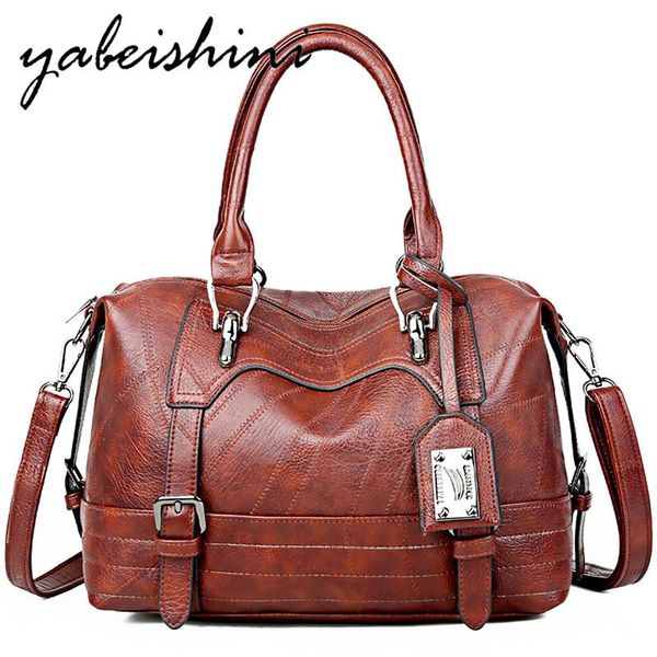

fashion women leather handbag boston bag ladys shoulder bag sac a main large capacity tote women crossbody bags bolso mujer