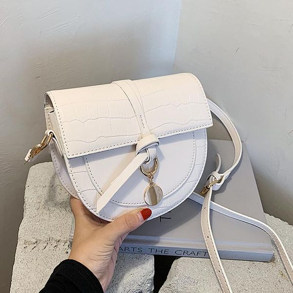 

stone pattern small saddle bag 2020 fashion new high-quality pu leather women's designer handbag travel shoulder messenger bag