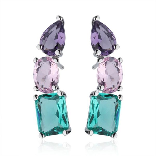 

stud 3 colors classic women's earrings statement cubic zirconia cz party jewelry birthday gifts, Golden;silver