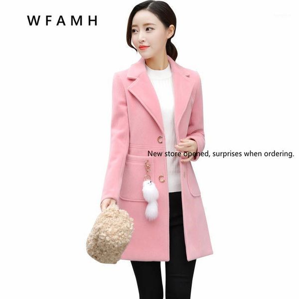 

can't afford to lose ball without fading large size medium long woolen coat female 2020 winter korean version slim tide1, Black