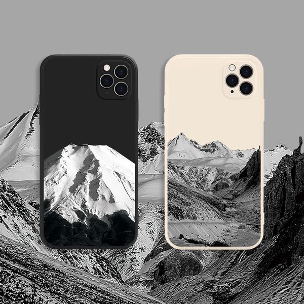 

snow mountain cover for iphone 11 pro max x xr 7 8 7plus 8plus 6s se 2020 luxury soft silicone candy case fundas