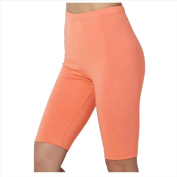 

workout leggings for women 2020 sport solid mid thigh stretch cotton span high waist active short leggings femme 30, Black