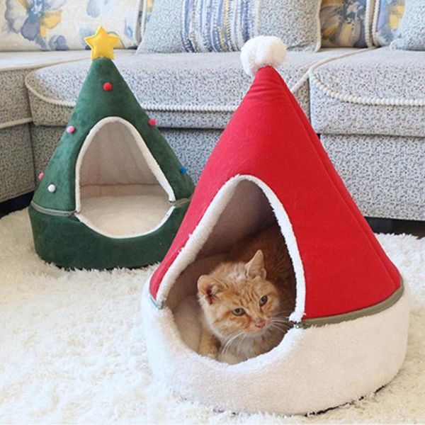 

cat beds & furniture christmas tree litter warm winter closed durable practical and convenient kennel