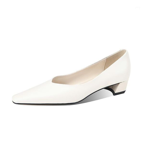 

may niamh square heels pumps woman square toe black white genuine leather handmade 2021new arrival slip on shoes for office lady1