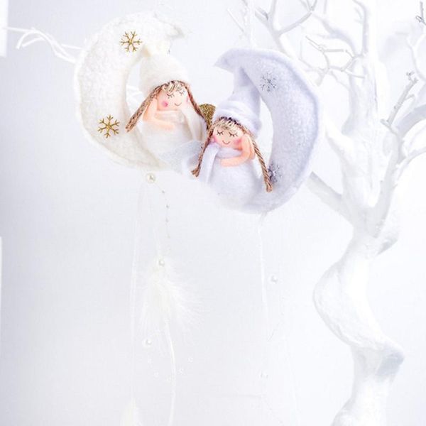 

christmas ornament moon girl angel doll hanging christmas tree ornaments cute angel doll girl ski pendant tree decor1