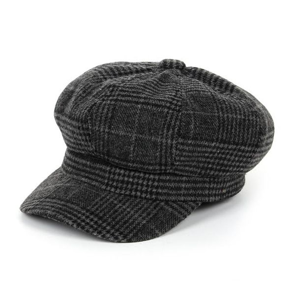 

berets beret female autumn and winter british painter hat male all-match casual plaid cap retro octagonal, Blue;gray