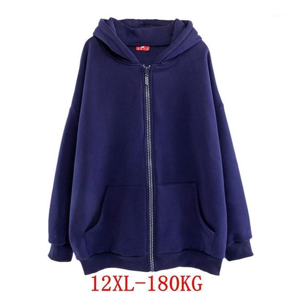 

men's autumn and winter large size zipper 12xl hooded sweatshirt plus size 7xl 8xl 9xl 10xl thick black blue red gray big coat1