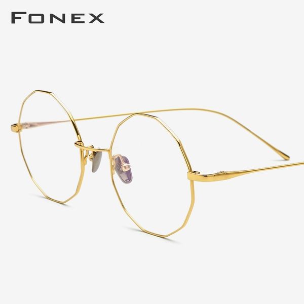 

pure titanium eyeglasses frame women new polygon ultralight prescription men full myopia optical glasses frames eyewear 9138 t200428, Silver