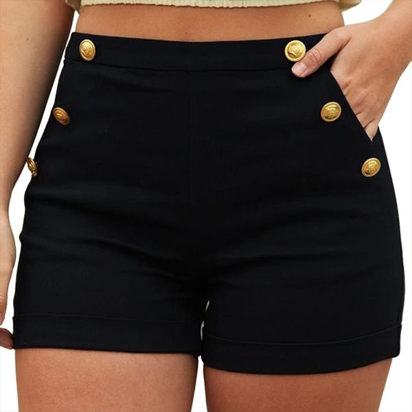 

stylish bar plus size s 5xl elastic shorts womens polyester casual solid skinny zipper fly high waist shorts feminino 2019, White;black