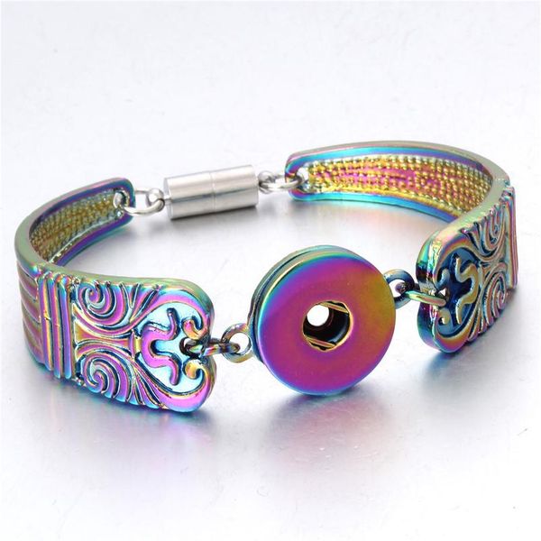 

new snap jewelry colorful magnetic snap bracelet snap button bangles fit 20mm 18mm button metal silver color bracel bbytjp, Golden;silver