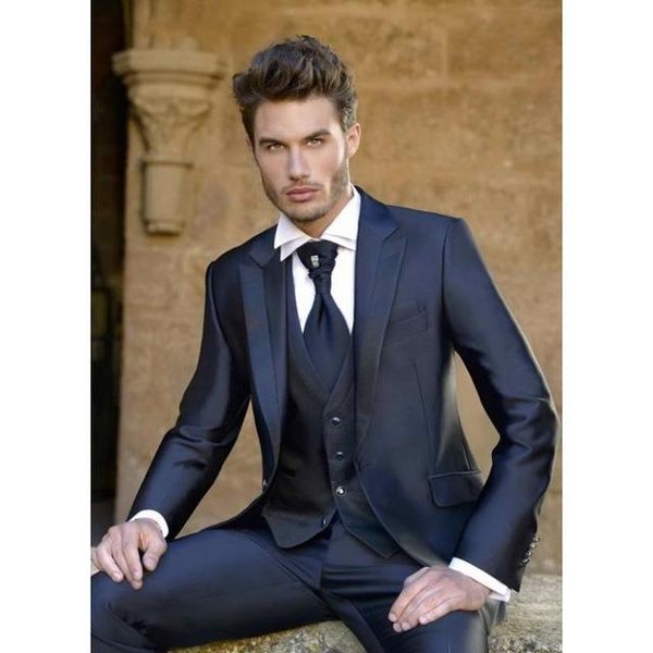 

men's suits & blazers limited costume homme navy men wedding for peaked lapel tuxedos custom groom three piece suit (jacket+pants+vest), White;black
