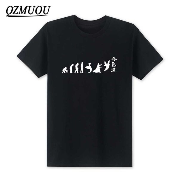 

new fashion aikido evolution summer style fashion coll funny short sleeve casual size xs xxl sport hooded sweatshirt hoodie men t shirt