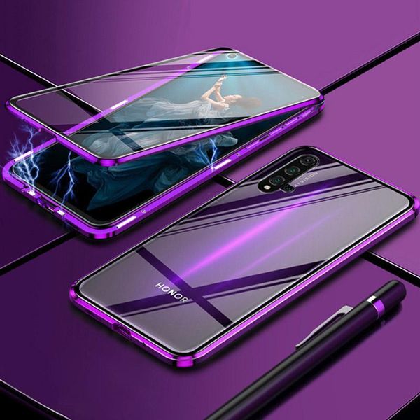

magnetic case for huawei nova 5t 5 t case cover clear double side tempered glass cover shockproof hard bumper for honor h jllbdy