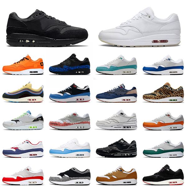 

triple black all white sneakers 1 fashion running shoes just orange patch men women evergreen aura anniversary royal 1s sport trainers, White;red