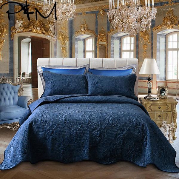

papa&mima navy blue soft sleeping bed cover pillowcases 3pcs mattress cover sheets set  king size fleece fabric1