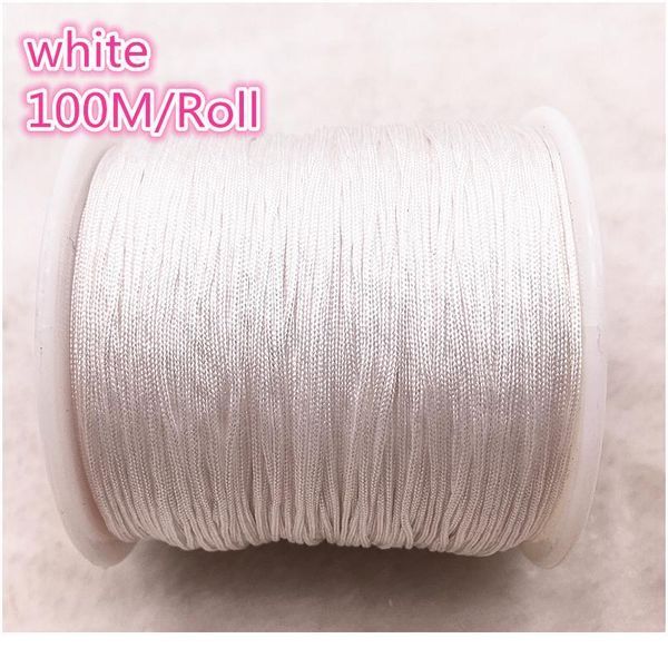 

100m/roll 0.8mm white nylon cord thread chinese knot macrame cord bracelet braided string diy beading thr jllsoa