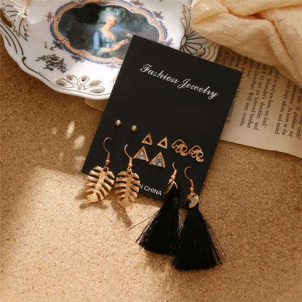 

малый бал звезда сердце геометрической серьги для женщин boho длинная кисточка серьги висячих мотаться серьги падения женщина diy ювелирных, Golden