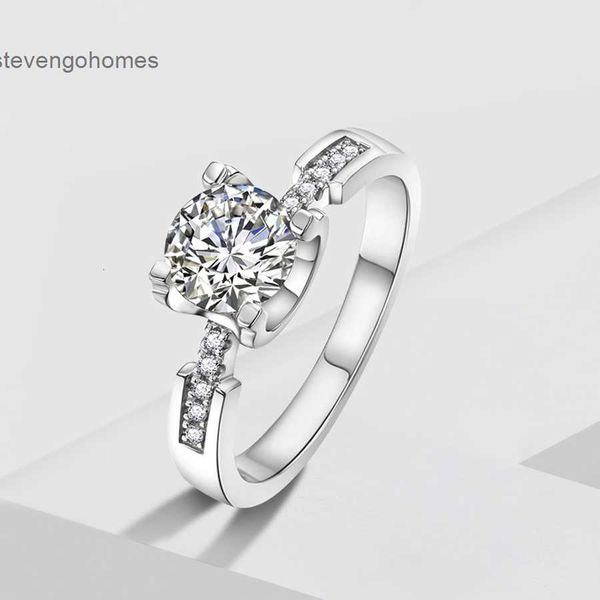 

micro simulation mosang diamond inlaid female zircon open ring, live broadcast ox head one carat ring, Silver