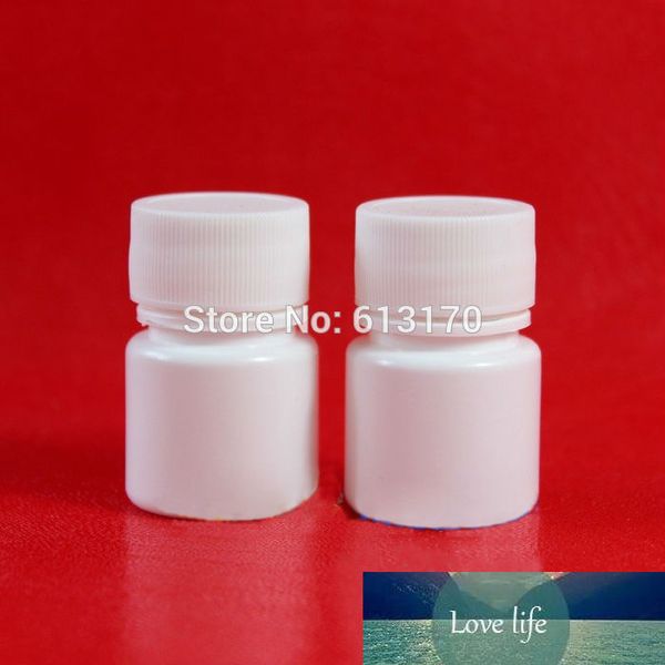 100pcs / lot 10g 10ml Bottle Mini plástico medicina com Branco Screw Small Cap Pill embalagem frascos de amostra contentores