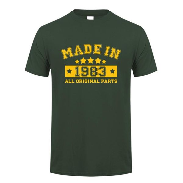

made in 1983 t shirt men cotton summer short sleeve birthday gift tshirt funny man t-shirts jl-134, White;black