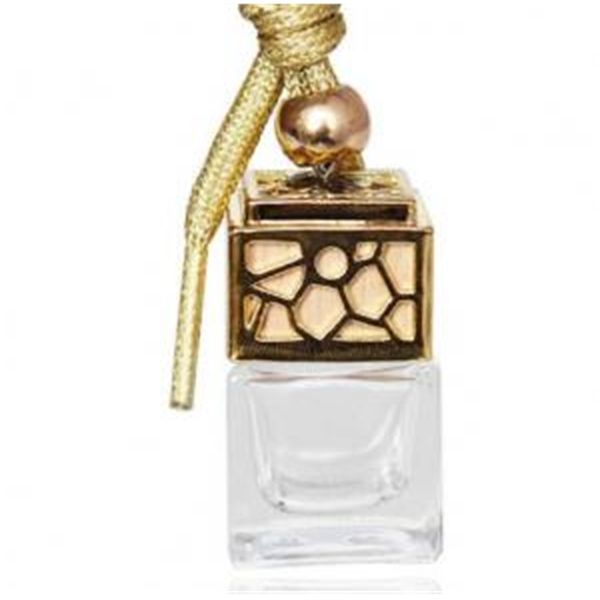 

perfume bottle cube car hanging perfume ornament air freshener essential oils diffuser fragrance empty glass bottle 5ml gga1480