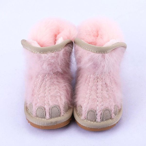 

ezeleven cute design plush inner girls' boys' baby winter snow boots, Black;grey