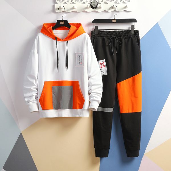 

autumn spring tracksuits men's sport set hoodies sweatpants pants sportswear brand sporting suit track print clothes kg-28, Gray