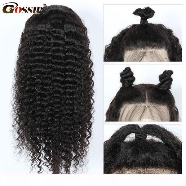 

250 density lace wig 360 lace frontal wig gossip deep wave wig remy human hair wigs, Black