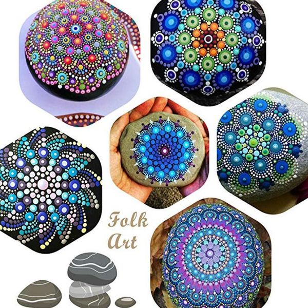 

13pcs/set mandala dotting tools diy acrylic stick rods painting dotting tool for painting rocks stone art tool diy jllipt, Silver