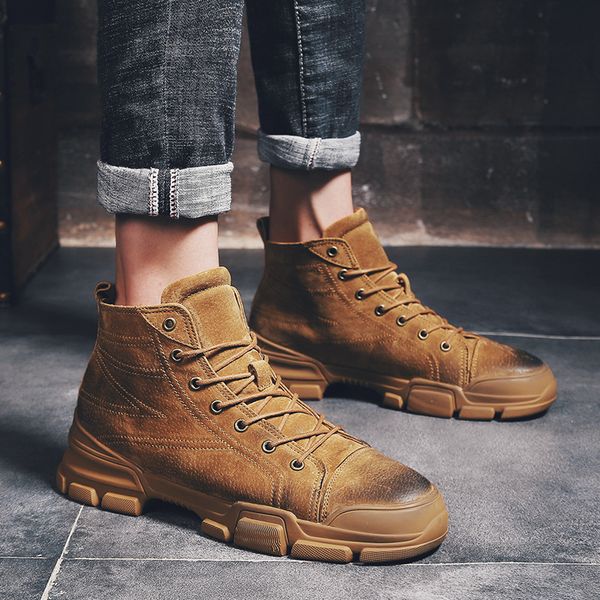 

martin boots winter retro boot short boots versatile hight-worker boot desert comba lady shoes -40, Black