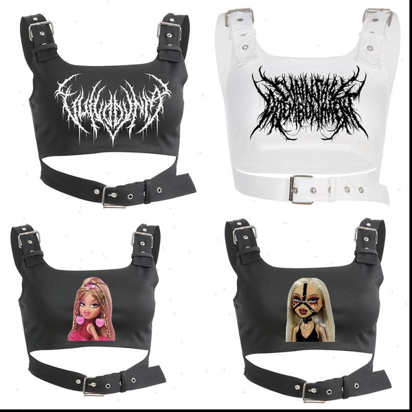 

bratz vest aesthetic vest y2k vest 90s 90sfashion dark gothic harajuku cyber, White