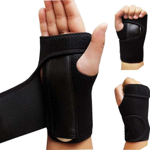 

breathable carpal tunnel splint wrist support bracer arthritis sprain strain glove, Black;red