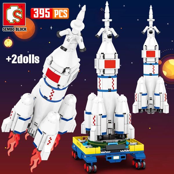 

sembo new city technic aerospace rocket building blocks creator space launcher astronaut figure bricks toys for children gifts wmthwe