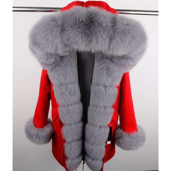 

2021 new real natural fox winter fur collar women jacket nrm1, Black