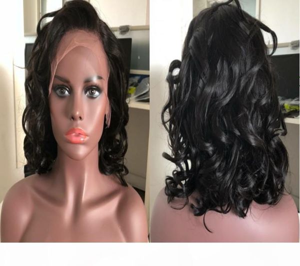 

свободные волны боб полных париков шнурок горячего богородица малазийского волос natural color long волнистый боб парик фронт шнурок бесплат, Black;brown