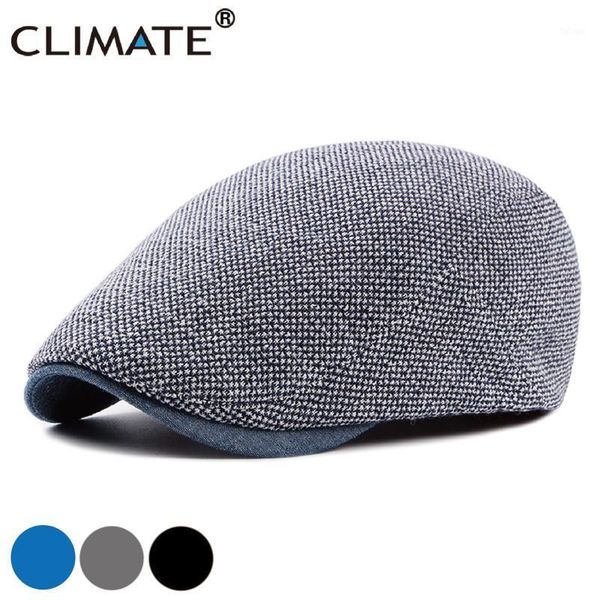 

climate men vintage flat cap new men beret hats retro blank beret ivy cap for casual thick retro mature flat caps1, Blue;gray