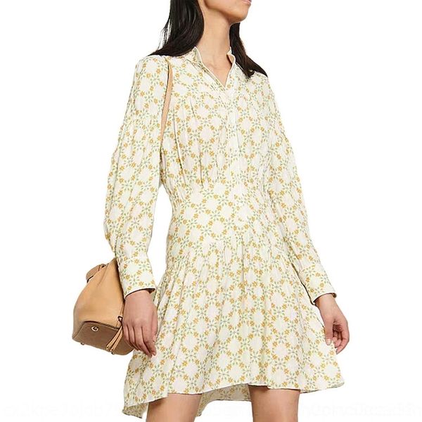 

mzdjl summer family fadan long sleeve dress dress 2020 new women's fresh flower skirt shirt v-neck elegant long sleeve printed q27mp, Black;gray