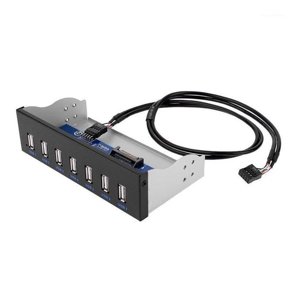 

9 pin to 7 port usb2.0 hub 5.25 inch cd-rom drive bay cd rom front panel for pc case1