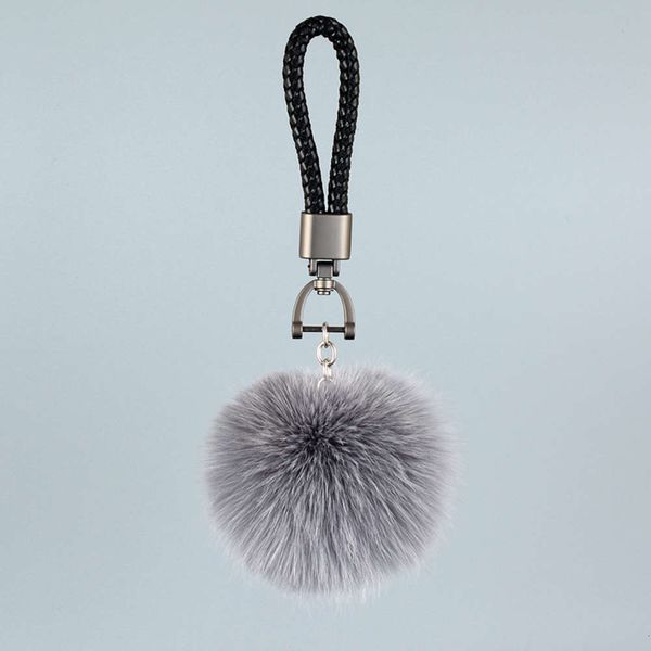 

ball car chain net red ins female creative grade korean lovely plush key pendant, Silver