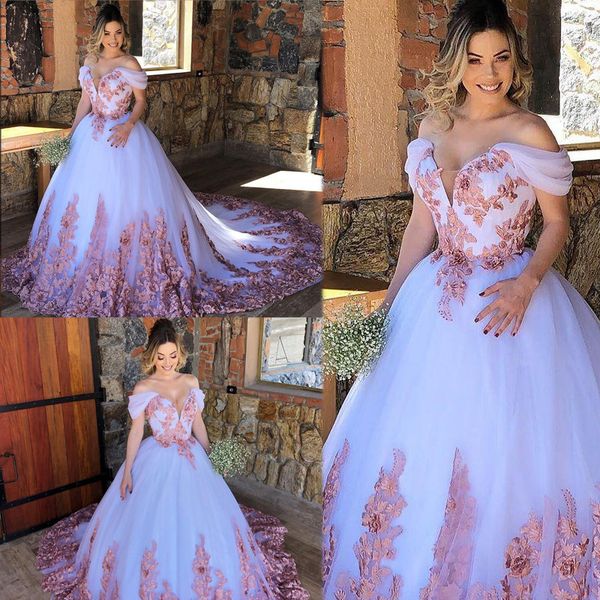 

ball gown bohemian wedding dresses bridal gowns off shoulder lace applique plus size african vestidos de novia country wedding dress, White