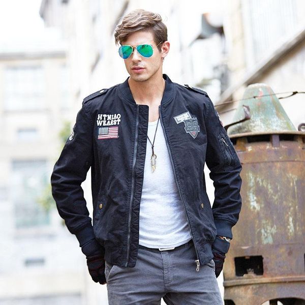 

men's jackets brand men's loose-fitting outdoor casual uniform tooling cotton jacket bomber men and coats1, Black;brown