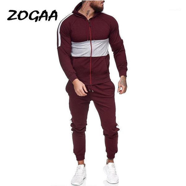 

men's tracksuits zogaa sets men autumn winter men's sport suits fashion fitness casual patchwork sweatsuit tracksuit outfit plus s, Gray