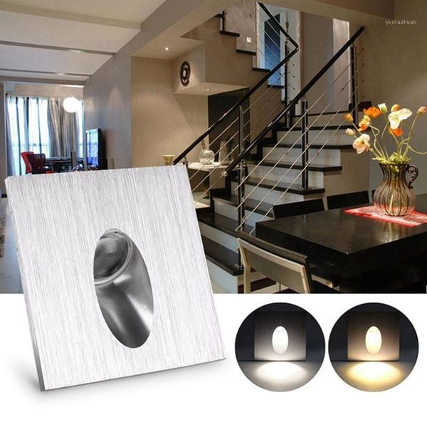 

wall lamp led stair light ac85-265v aluminum modern brief 3w mounted spotligh background recessed step aisle in lamps1