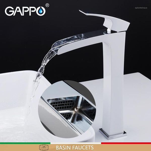 

gappo basin faucets waterfall tall basin faucet bathroom sink taps mixer white cold and water tap torneira1
