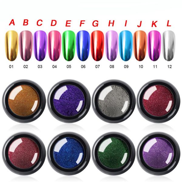 

nail glitter mirror chrome pigment shell dazzling diy micro holographic powder laser art decorations manicure lc, Silver;gold
