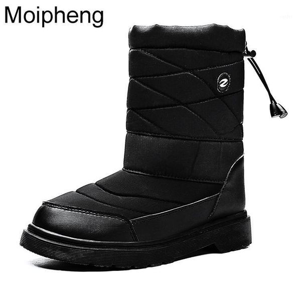 

moipheng women boots winter women snow boots women's shoes booties ankle warm fur plush combat for lover shoes1, Black